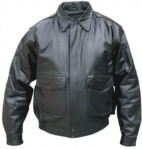 (image for) Men's Lightweight Black Leather Bomber Jacket